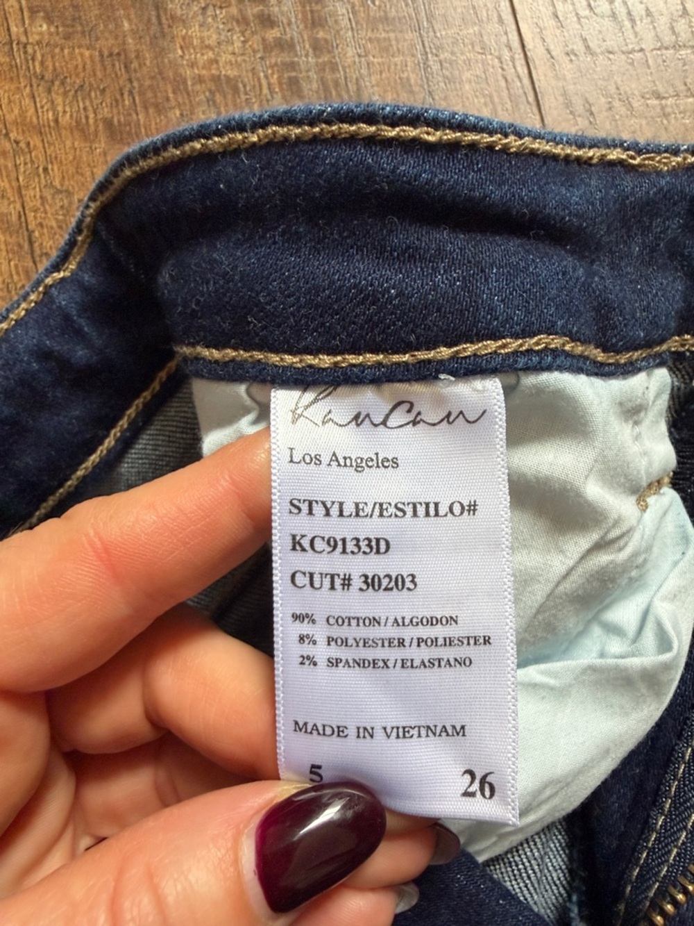 KanCan Dark Indigo Cropped Frayed-Hem Jeans - Picture 3 of 10